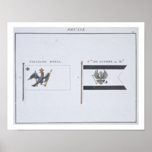 Póster Prussian Flags, from a French book of Flags, c.181