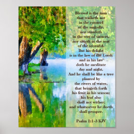 Póster Psalm1:1-3 Blessed is the man Christian