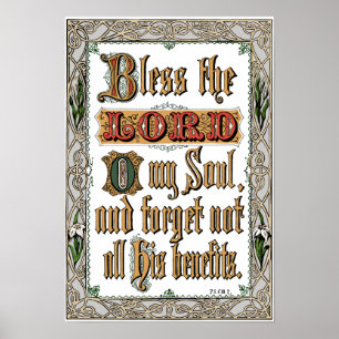 Póster Psalm 103:2 Victorian Scripture Poster