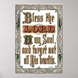 Póster Psalm 103:2 Victorian Scripture Poster