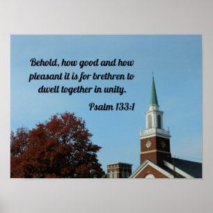 Póster Psalm 133:1 Behold, how good and how pleasant 