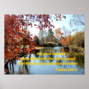 Póster Psalm 136:1 Oh give thanks unto the Lord