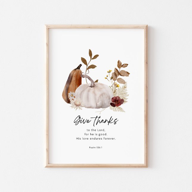 Póster Psalm 136:1 Scripture Poster – Give Thanks  (Subido por el creador)
