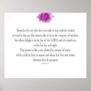 Póster Psalm 1, Bless the One Does not, Pink Flower