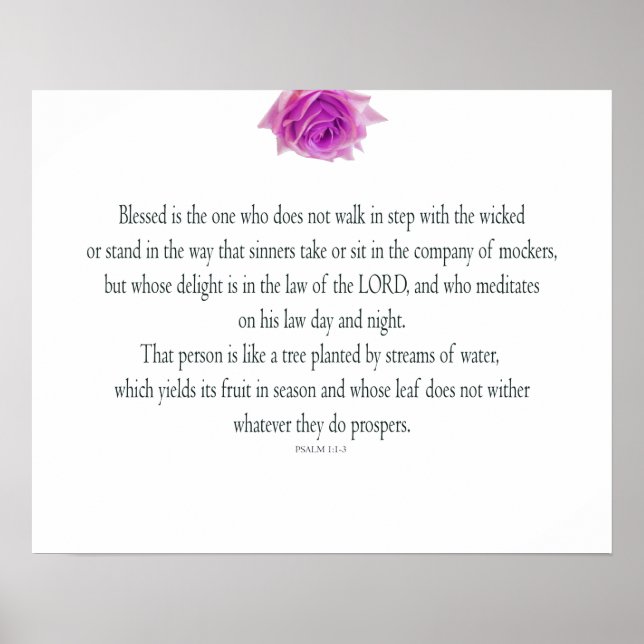 Póster Psalm 1, Bless the One Does not, Pink Flower (Frente)