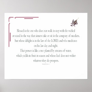 Póster PSALM 1, does not walk in step with the wicked