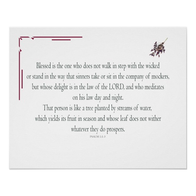 Póster PSALM 1, does not walk in step with the wicked (Anverso)