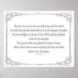 Póster Psalm 1, does not walk in step with the wicked,