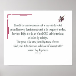 Póster Psalm 1, Law day and Night, Streams of Waters,