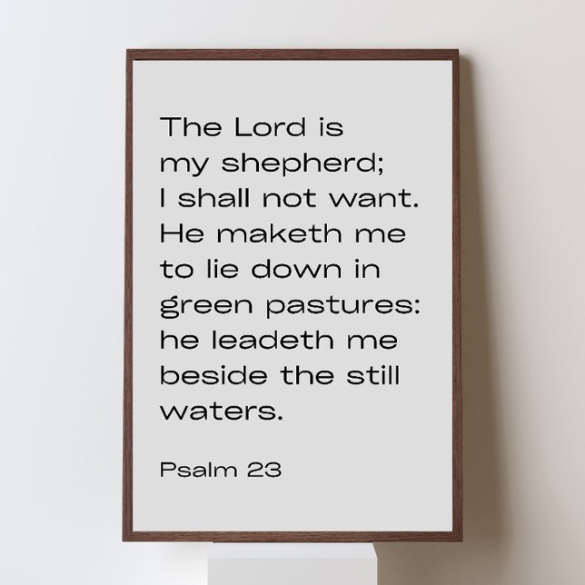 Póster Psalm 23:1–2 –  Desert Faith Minimalist Poster (Christian Wall Art - Christian Gifts - Christian Posters - Bible Verse Poster)