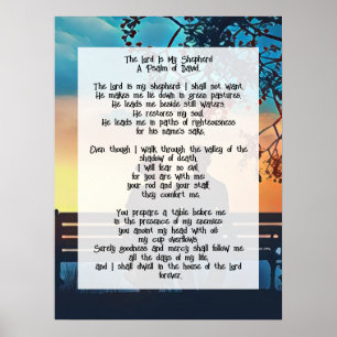 Póster Psalm 23 biblical quote
