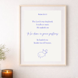Póster Psalm 23 Christian Wall Art | God Cares of Me