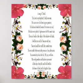 Póster Psalm 23, Flower Frame, Value Poster Paper (Matte)