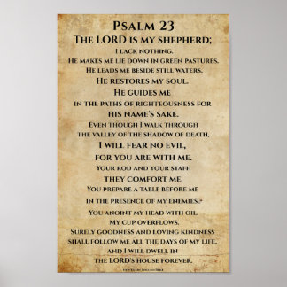 Póster Psalm 23  { NHEB version.}