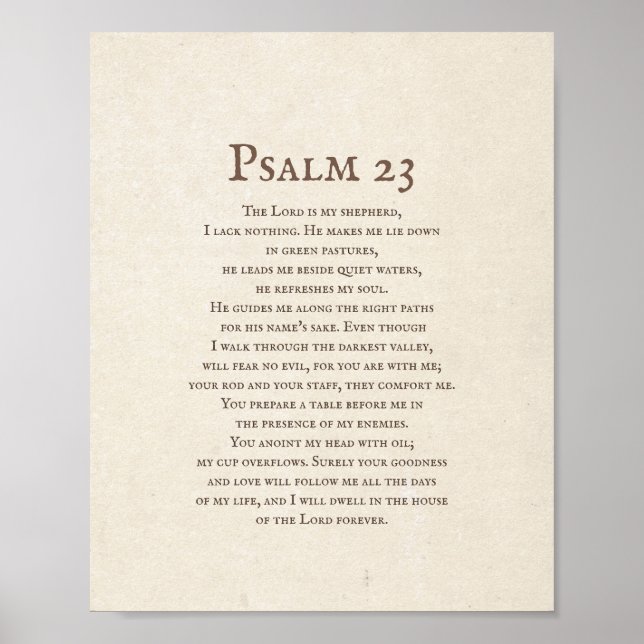 Póster Psalm 23 The Lord is my Shepherd  (Frente)