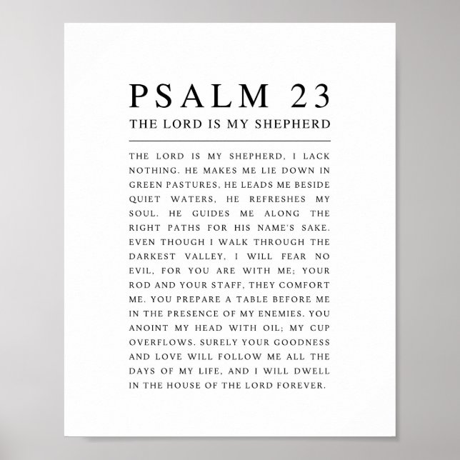 Póster Psalm 23 The Lord is my Shepherd  (Frente)