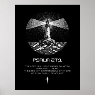 Póster Psalm 27:1 Bible Verse | Lighthouse Christian