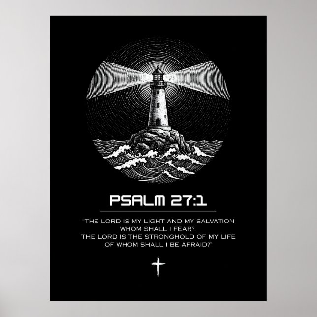 Póster Psalm 27:1 Bible Verse | Lighthouse Christian (Frente)