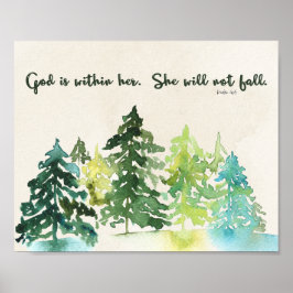 Póster Psalm 46:5 Bible Verse wall Art