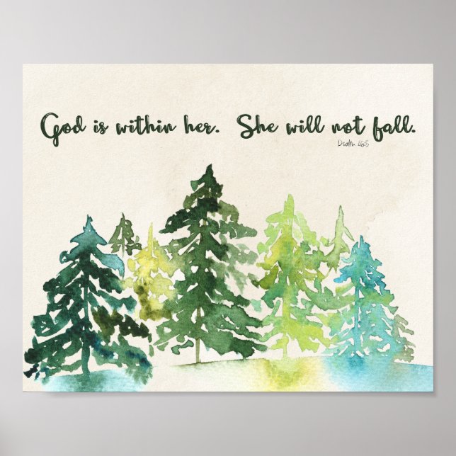 Póster Psalm 46:5 Bible Verse wall Art (Frente)
