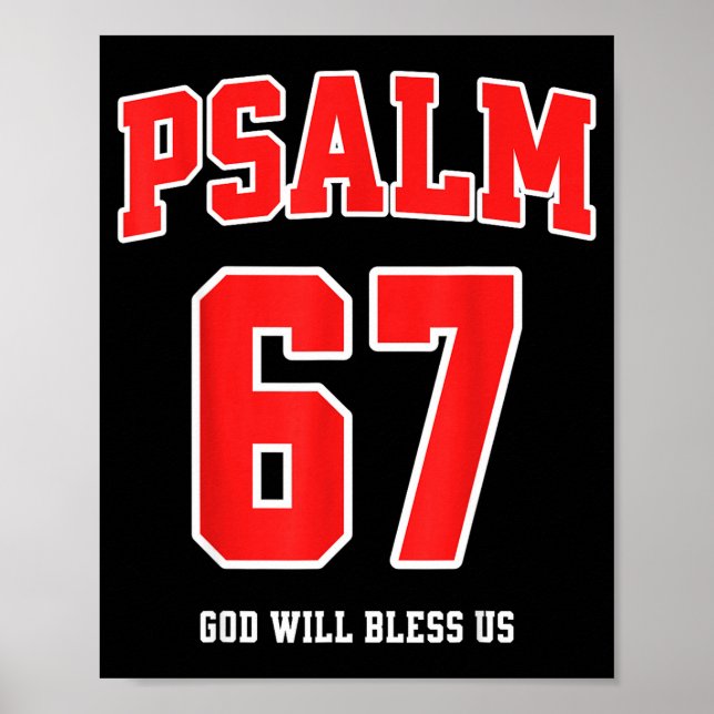 Póster Psalm 67 God Will Bless Us Varsity Number 67  (Frente)