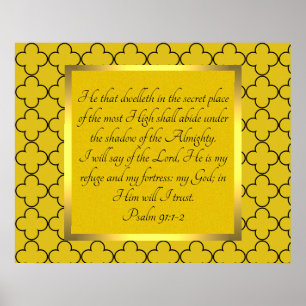 Póster Psalm 91:1-2 poster