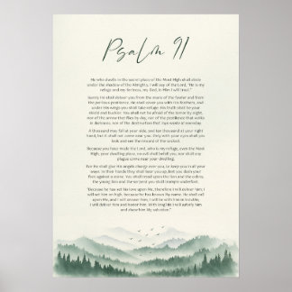 Póster Psalm 91 Mountain Vertical Print: Guión cristiano