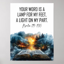 Póster Psalms 119:105 Your word ia a Lamp