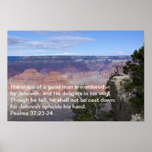 Póster Psalms 37:23-24 Poster