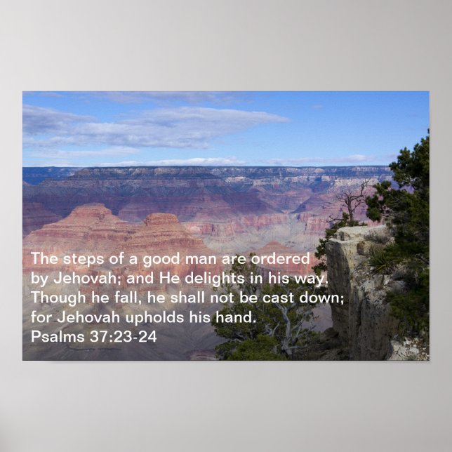 Póster Psalms 37:23-24 Poster (Frente)