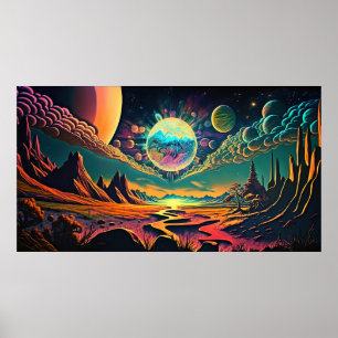 Póster Psicodelia espacial
