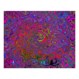 Póster Psicodelia Groovy Magenta Retro Bañón Líquido