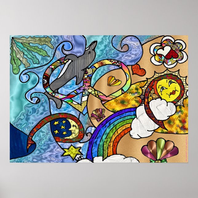 Póster Psicodelia retro de los años 60 en el Poster de im (Frente)