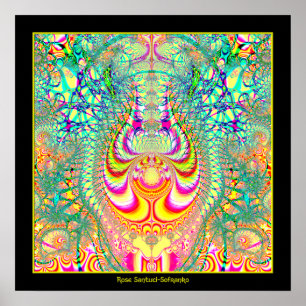 Póster Psicodelia Topsy Turvy Thoughts Fractal