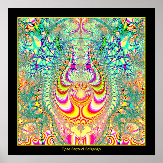 Póster Psicodelia Topsy Turvy Thoughts Fractal (Frente)