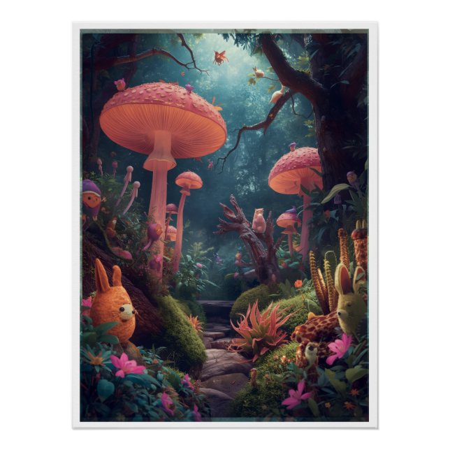póster psicodélico del bosque (Anverso)
