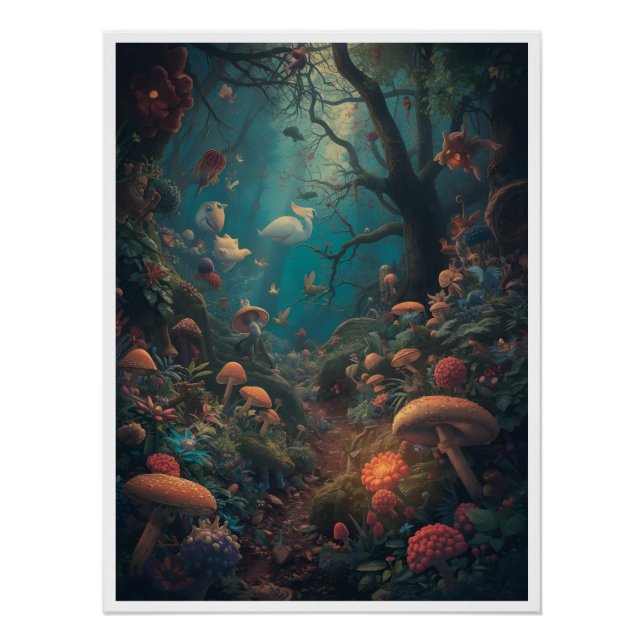 Póster psicodélico del bosque (Anverso)