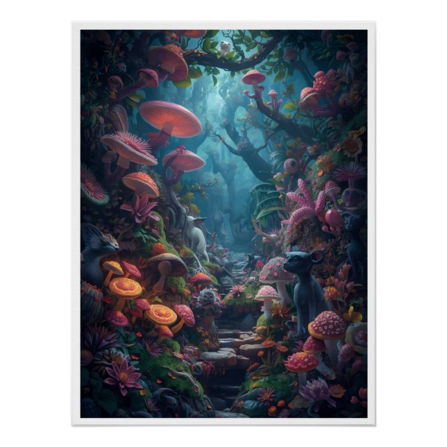 Póster psicodélico del bosque (Anverso)