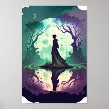 Póster psicodélico del bosque mágico 4