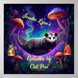 Póster Psicodélico Trippy Hippie Opossum Personalizado Pe