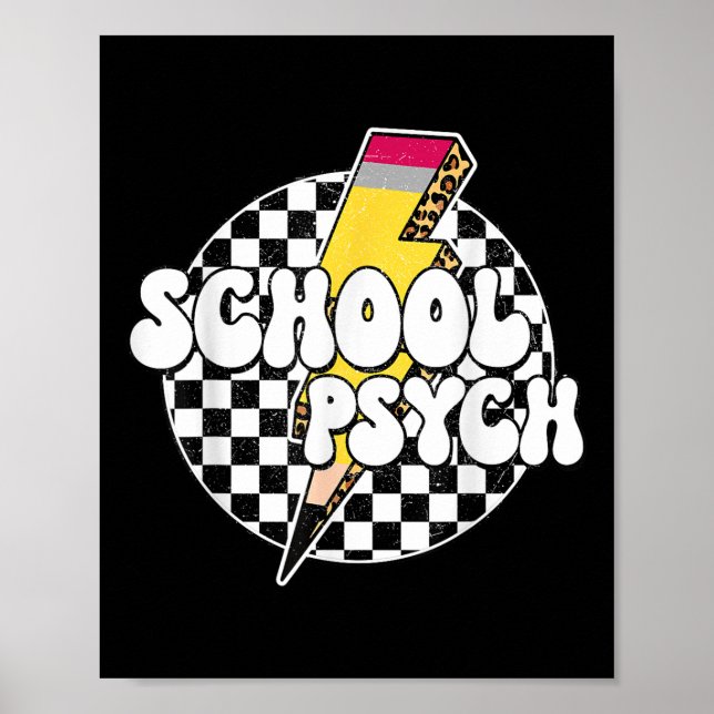 Póster Psicólogo de escuela de control Lápiz Lightning Bo (Frente)