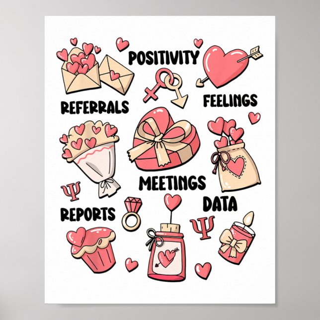 Póster Psicólogo de Escuela Retro Valentina Salud Mental (Frente)