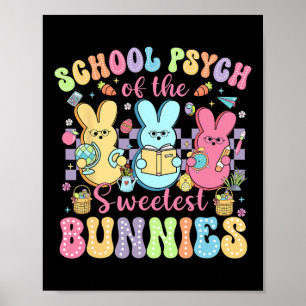 Póster Psicólogo Escolar De La Pascua De Los Conejitos Má