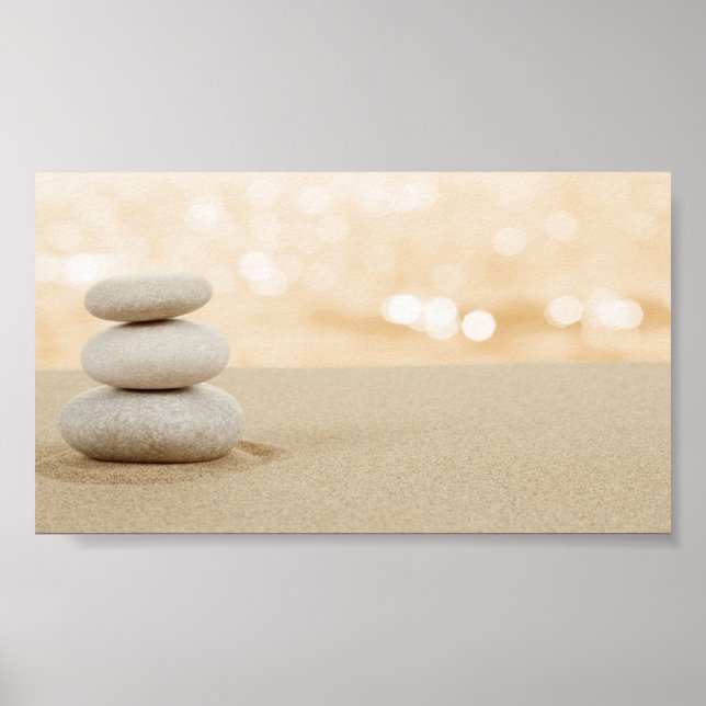 Póster Psicólogo Terapeuta Piedras Zen Arena (Frente)