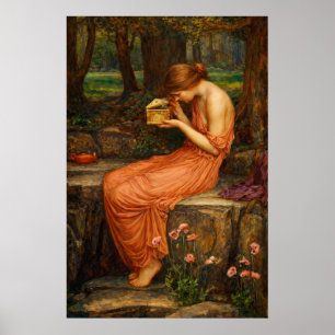 Póster Psique abriendo la caja dorada por Waterhouse