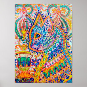 Póster Psychedelic Cat, Louis Wain