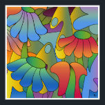 Póster Psychedelic Daydream Poster<br><div class="desc">Este poster psicodélico presenta sueños como flores y árboles en una variedad de colores gradientes.</div>
