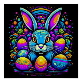 Póster Psychedelic Easter Bunny