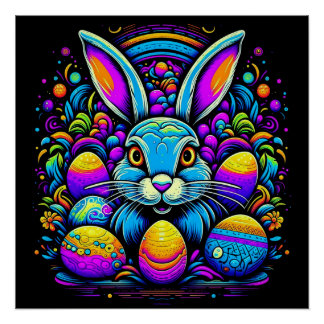 Póster Psychedelic Easter Bunny