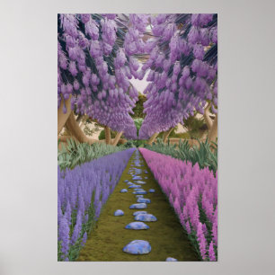 Póster Psychedelic Garden Path Poster